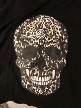 Vestido de verano Punk de manga corta suelto, calavera, abertura lateral