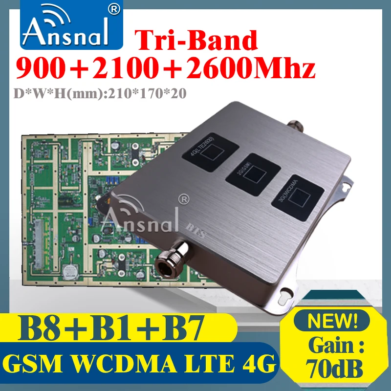 4G Cellular Amplifier 900 2100 2600Mhz Tri-Band