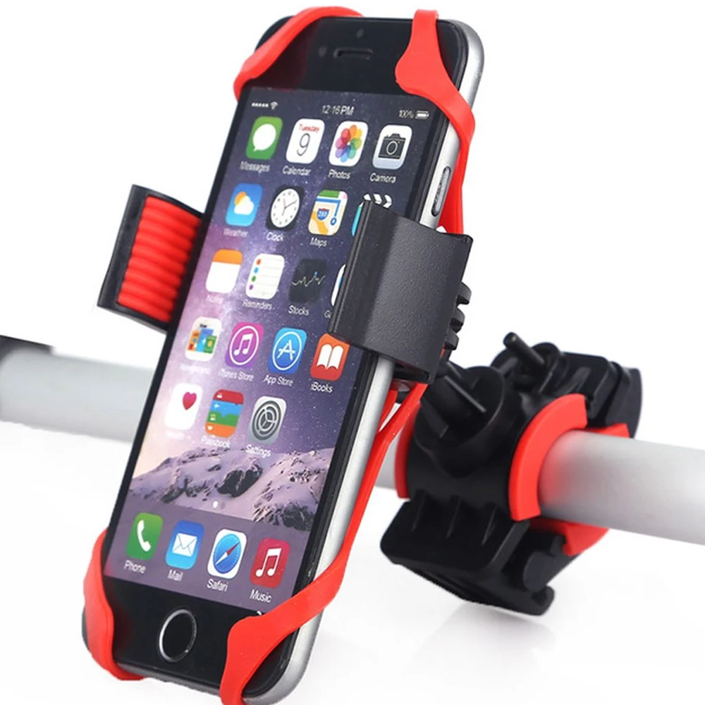 Soporte De Móvil Para Bicicleta Pinza Con Gomas Elásticas Para Fijar Smartphone En El Manillar De La Bici
