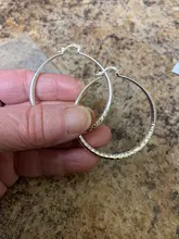 Pendientes redondos de Plata de Ley 925 para mujer, aretes redondos de Hip Hop para mujer, aretes de aro Piercing de 5,1 cm de círculo grande, proveedores de envío directo