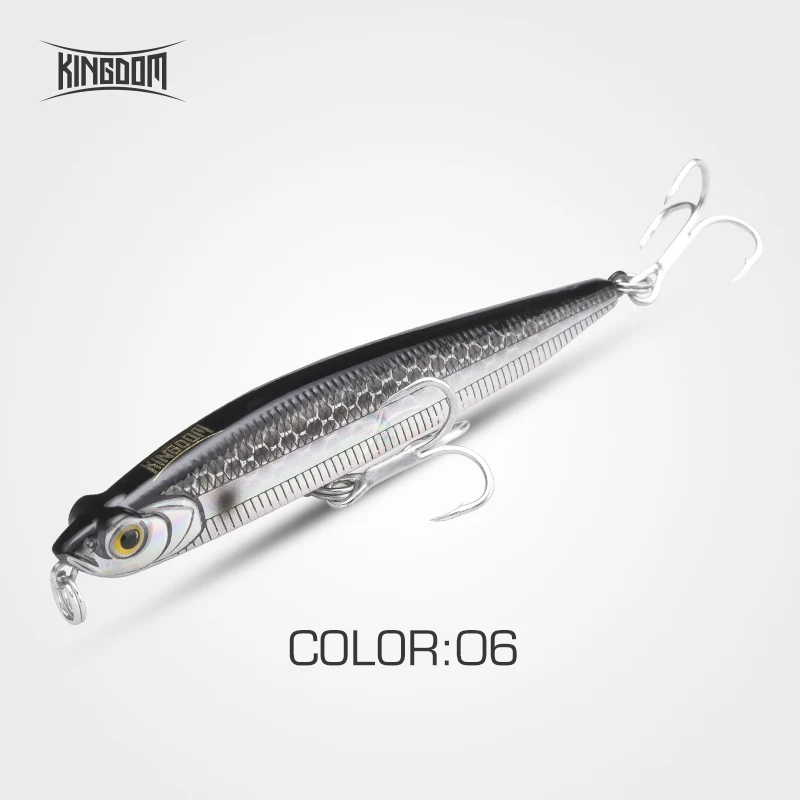 Kingdom Fishing Тонущая приманка карандаш 95 мм 19 г 80 мм 14 г 70 мм 9 г искусственная жесткая приманка воблеры Новое поступление для морского окуня модель 7504 - Цвет: Color 06