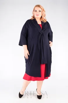 

Cardigan female artessa plus size, extra long, without zipper, with pockets.