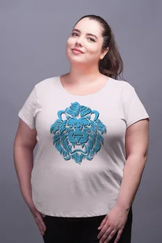 

Angemiel Wear Angry Lion White Women Cotton Large Size T-Shirt
