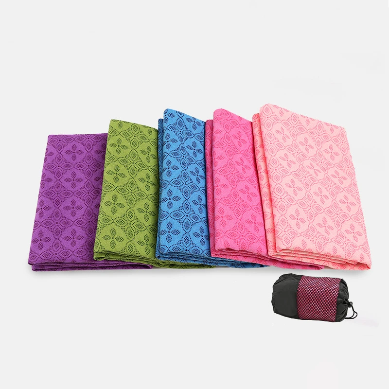 Yoga Towel 183*63cm/185*82cm Anti-slip Sweat-absorbent Yoga Towel Folding Fitness Mat Ultra-thin Yoga Blanket Towel Sports Travel Blanket