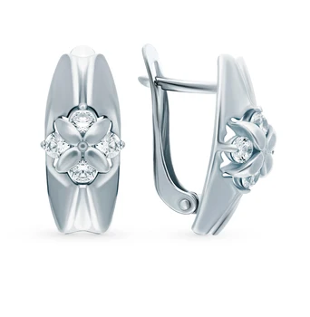 

Silver earrings with cubic zirconia sunlight sample 925