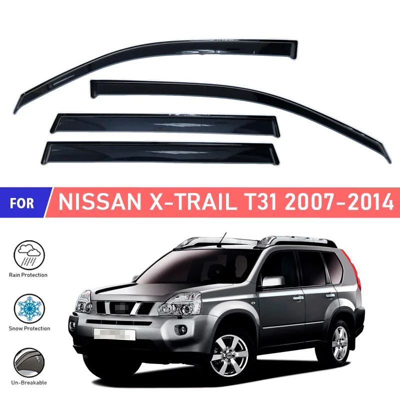 Window deflector for Nissan X-Trail T31 2007-2014 car window wind guard vent sun rain visor cover decor | Автомобили и мотоциклы