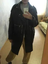 Jacket Coat Oversized Nerazzurri Long-Sleeve Drop-Shoulder Black Plus-Size Womens Zipper