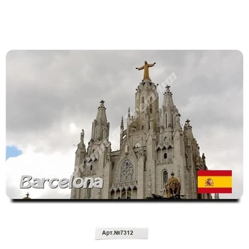 

Barcelona, Spain. Vinyl souvenir magnet (size: 54x86mm). Free shipping. Fridge magnet.