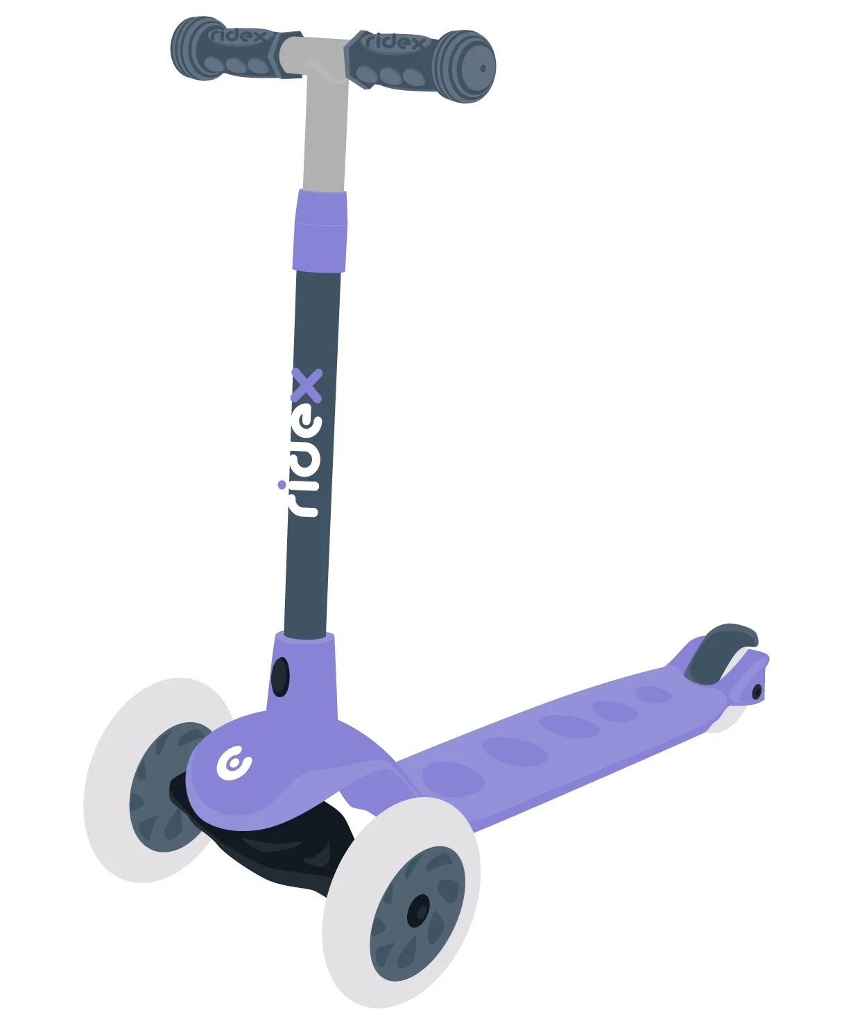 Самокат Ridex 3-колесный Hero 120/80 мм фиолетовый/серый | Спорт и развлечения