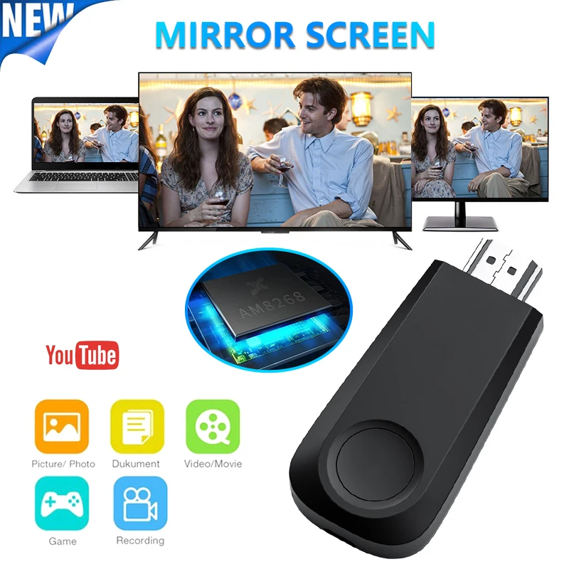 

Mirascreen Anycast Miracast DLNA TV Stick HDMI/USB Wireless Display WIFI Dongle Audio Video Mirror Screen Receiver For Youtube