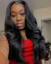 Wigirl-Peluca de cabello humano ondulado de 13x4 para mujer negra, postizo de encaje Frontal, pelo brasileño virgen predespuntado con densidad de 150%