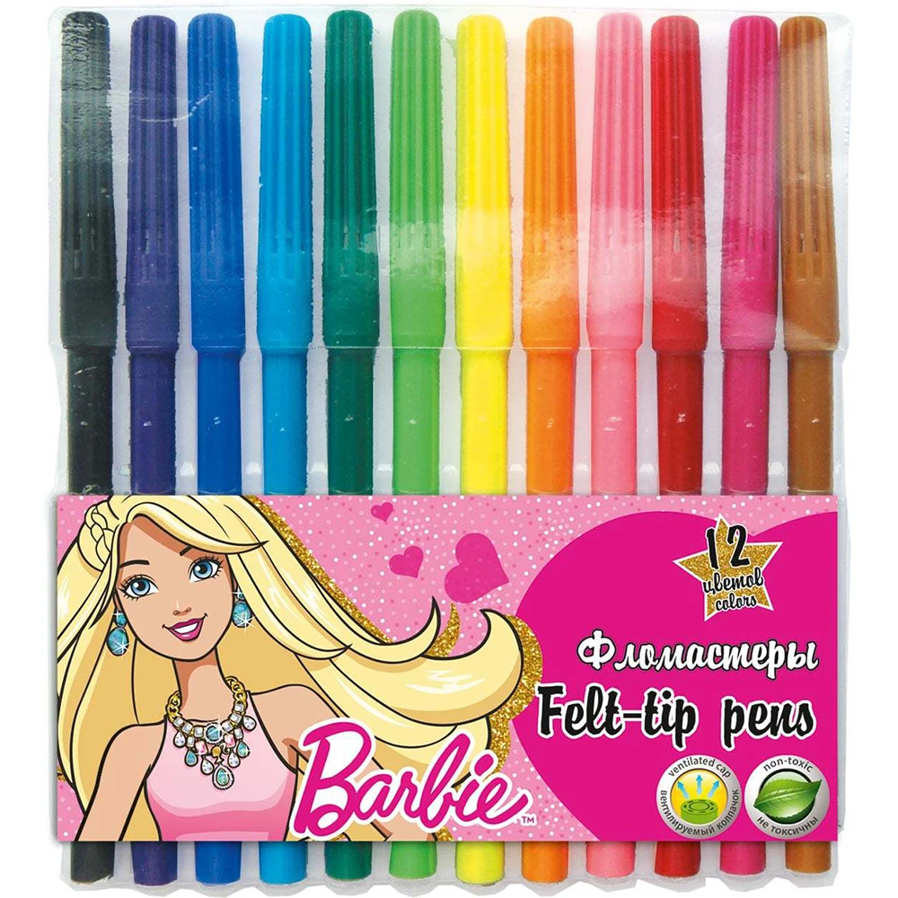 Фломастеры Академия Групп Barbie 12 цветов