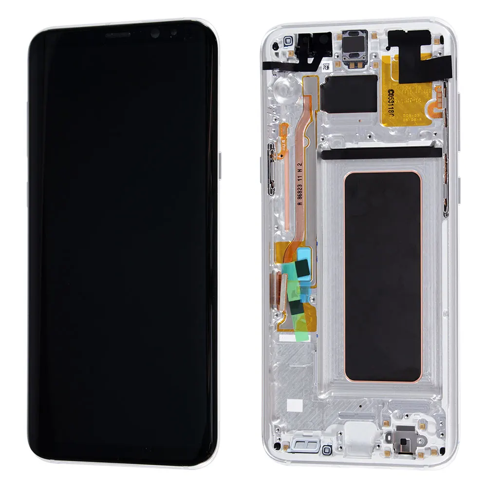 Arctic Silver OEM Super AMOLED для samsung Galaxy S8 lcd сенсорный экран amoled дисплей Оцифровка сборка замена рамка без ожогов тени - Цвет: Arctic Silver