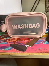 FUDEAM-bolsa de viaje de PU para mujer, neceser de PVC impermeable, transparente, portátil, para maquillaje