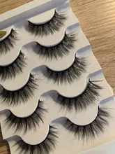 Pestañas postizas 3D, 5 pares, pelo de visón de imitación, pestañas de serie Wispies Fluffies naturales, largas y suaves, hechas a mano, pestañas negras sin crueldad