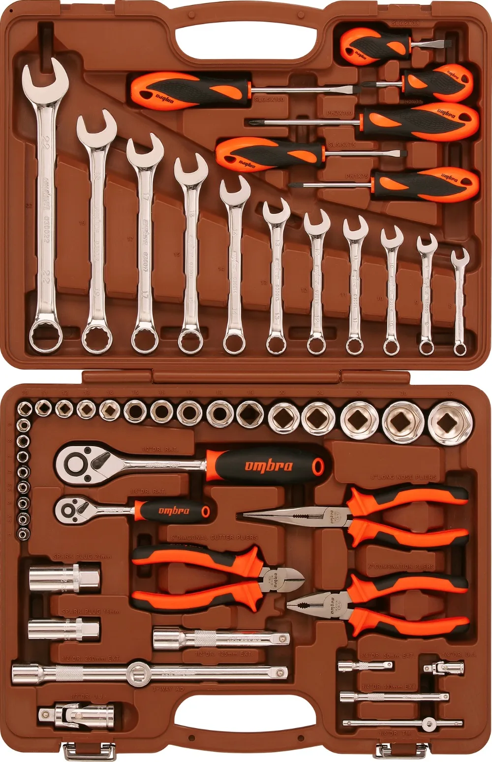Универсальный набор инструмента Ombra OMT55S, 1/4", 1/2"DR, 55 предметов