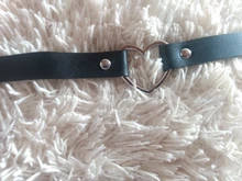 Collar gótico Punk Rock de estilo Harajuku, Gargantilla de cuero PU con corazón y punta redonda, accesorios para el cuerpo