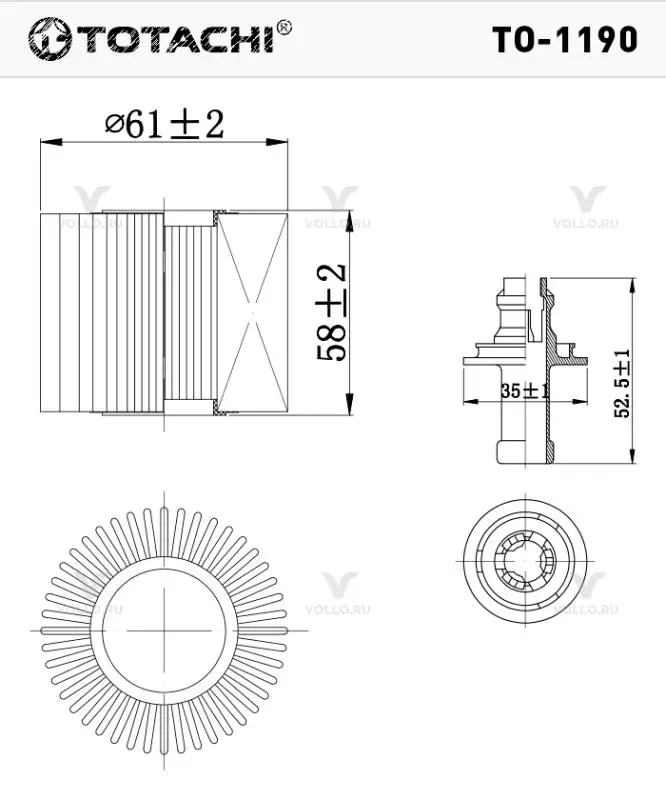 TOTACHI TO-1190 O-117, O-119 04152-B1010 MANN HU 6006z