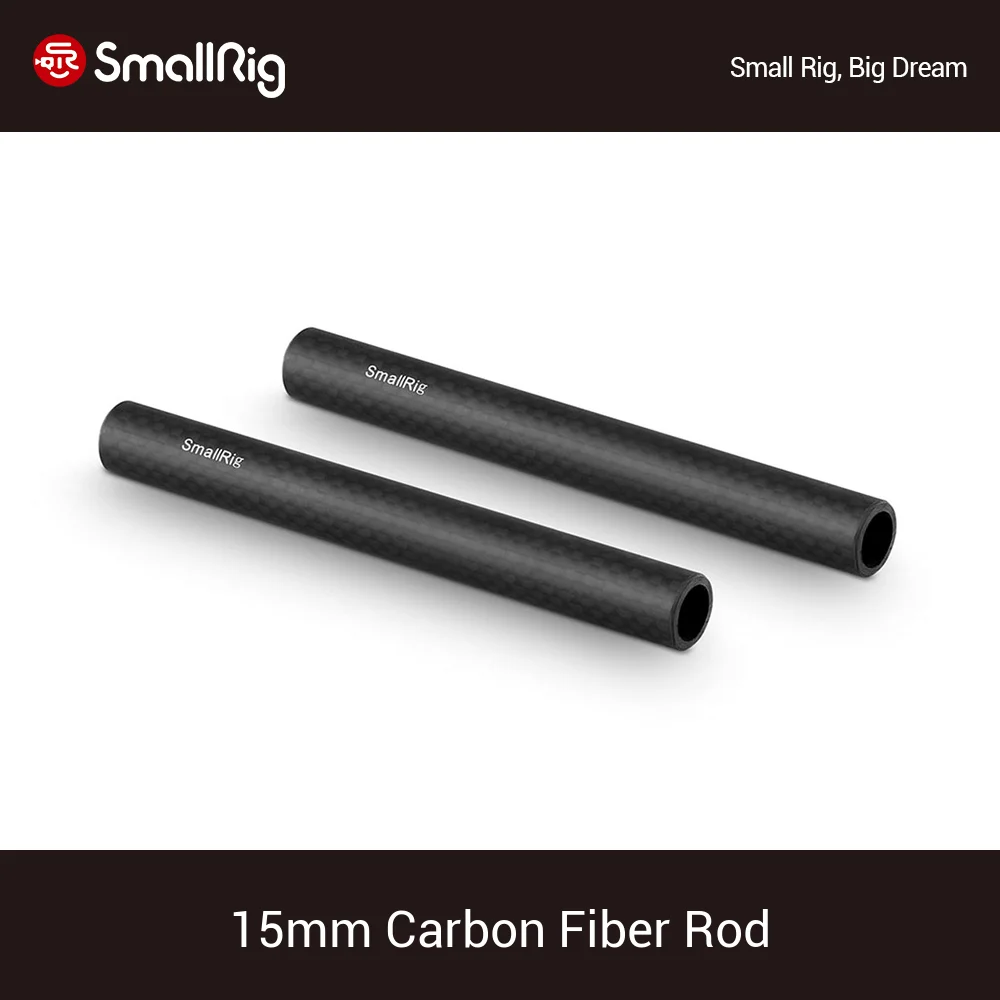 

SmallRig 6 inch Long 15mm Carbon Fiber Rod for 15 mm Rod Support System (non-Thread) 2 pcs Pack -1872