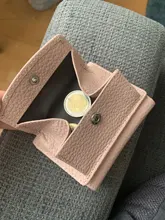 Monederos de cuero genuino para mujer, carteras de piel de vaca, monedero pequeño Rfid, tarjetero, Mini bolsa de dinero, bolso de mano portátil, novedad