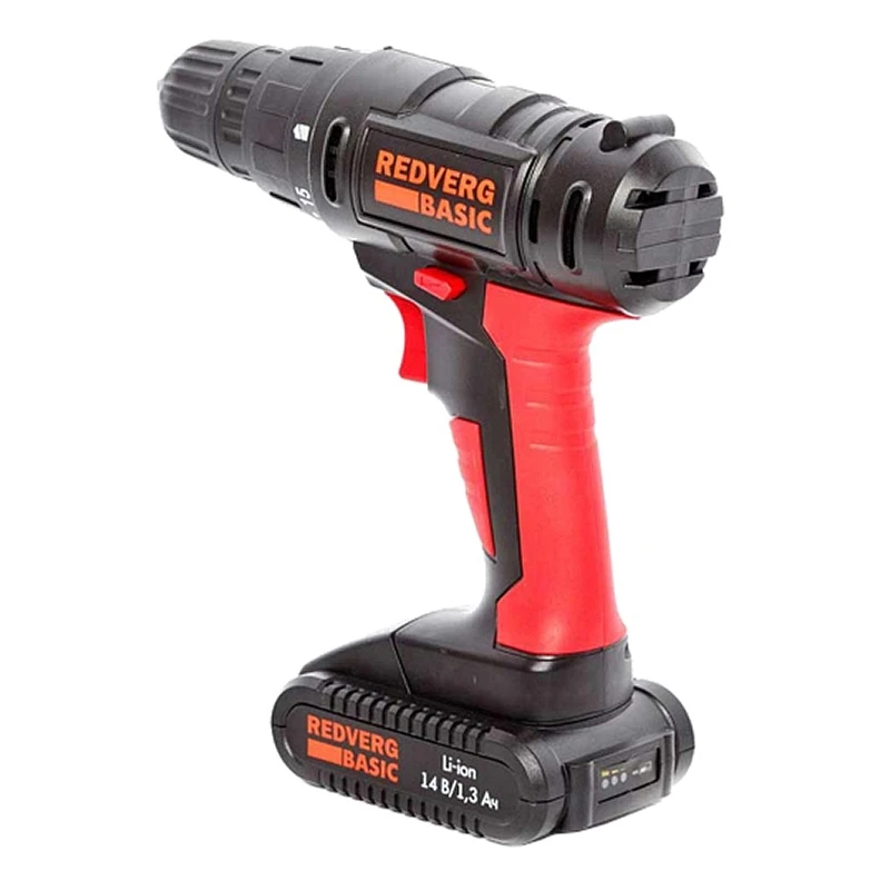 Шуруповерт аккумуляторный RedVerg Basic SD14L/1 (1350 об/мин, 2 скорости, 20 Нм, Li-Ion 14,4 В, 1300 мАч, подсветка)