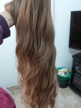 OneNonly-Peluca de cabello sintético largo degradado para mujer, pelo Natural resistente al calor, ondulado y suelto con flequillo, color marrón y Rubio, para Cosplay