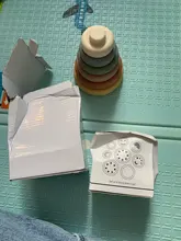 Taza de apilamiento para bebé, Juguetes Divertidos de Color arcoíris, torre de anillo de apilamiento, juguetes educativos para edades tempranas, juguete de inteligencia, 8 Uds.