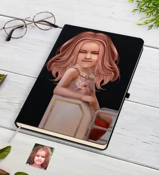

Personalized Female Child Illustration Design Black Notebook-3