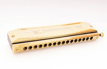 

Sw1664-1 C-major harmonica chromatic, golden, Swan