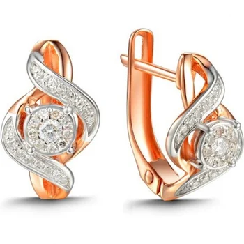 

Lucas gold earrings with 52 red gold diamonds