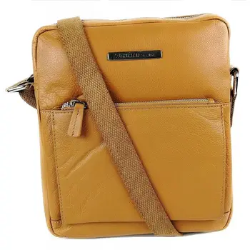 

Leather shoulder bag brown color 24x22x5 cm