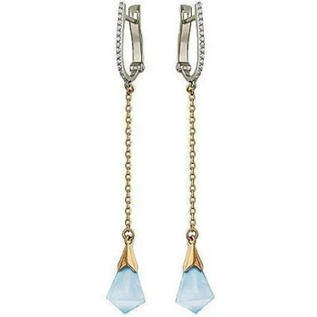 

Esthete earrings with Topaz and cubic zirconia from combined gold