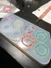 8 Uds molde de silicona de anillo de tamaños surtidos para joyería de resina molde de fundición de resina tamaño de EE. UU. 5-12