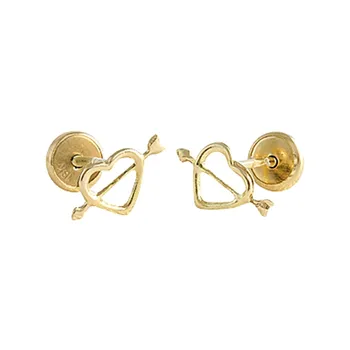 

Earrings 18k Yellow Gold model Ironmongery (small Heart) Measurement: 5mm.