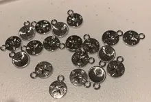 Eruifa-20 Uds. De 12mm de abalorios de aleación de Zinc, collares al por mayor, pendientes, pulsera, joyería hecha a mano, 2 colores