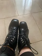 Zapatos de punta redonda con cremallera para mujer, tacones de plataforma de Botines de Cuero de tacón super alta gruesa, moda europea y americana