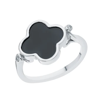 

Silver ring with ceramics and cubic zirconia sunlight sample 925