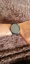 Reloj de lujo de cuero para Hombre, pulsera negra de acero inoxidable ultrafina, Reloj Masculino