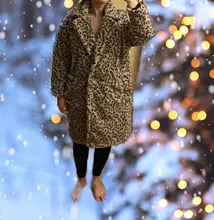 Coats Teddy Bear-Jackets Faux-Fur Leopard Female Long Women Luxury Outerwear Thick Winter