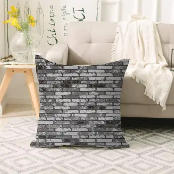 

Else Black Gray Brick Wall Stone Vintage 3d Print Sofa large pillow case Floor cushion covers Hidden Zipper 70x70cm