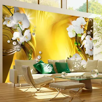 

Wall mural-Orchid in Gold - 150x105 cm