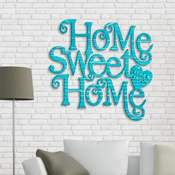 

Personalized Home Sweet Home Blue Color Textured Wood Wall Post-3