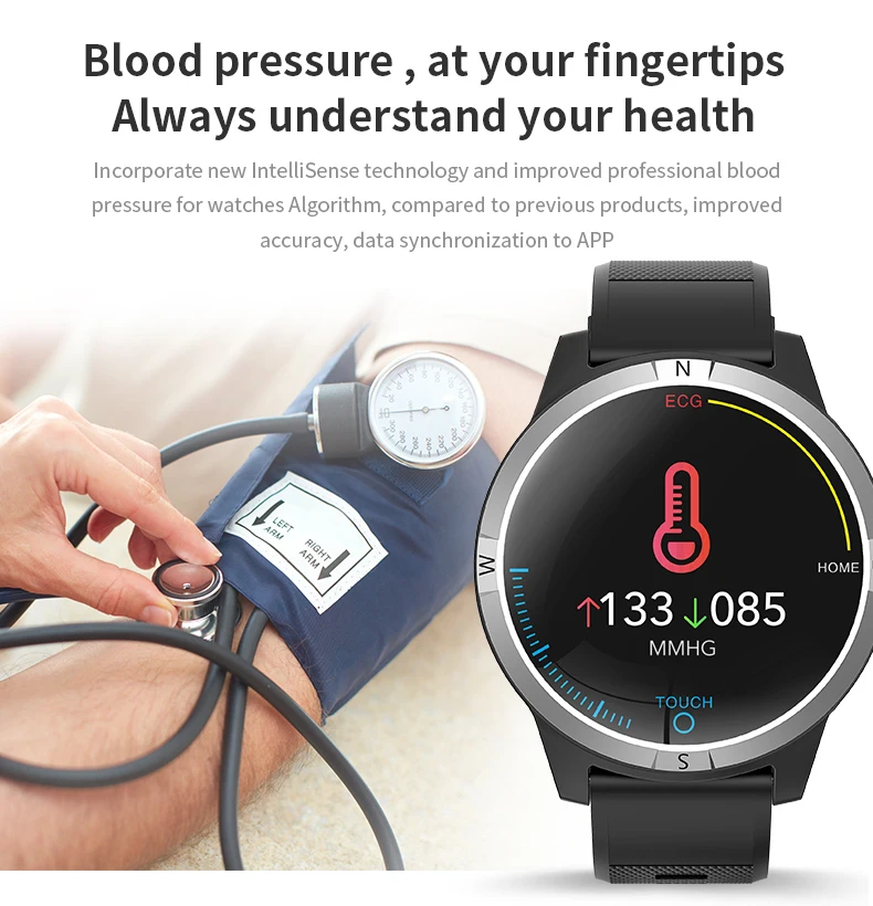 Accalia E1 умный Браслет ECG PPG Водонепроницаемый Монитор артериального давления сердечного ритма электронные часы для трекер физической активности