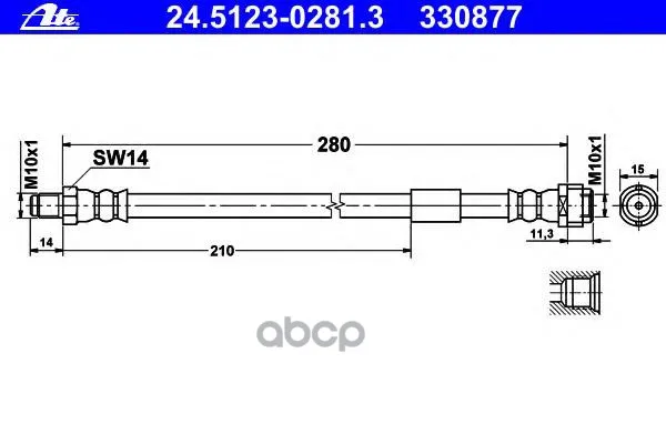 Шланг Тормозной Ate 24512302813 Ate арт. 24512302813
