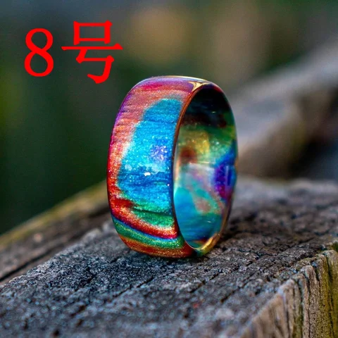 Blue Sky White Cloud Ring for Women Rainbow Shine Finger Ring Acrylic Resin Romantic Colorful Jewelry Gifts