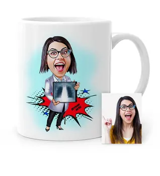 

Personalized Women 'S Radyolojist Cartoon White Mug Cup-1