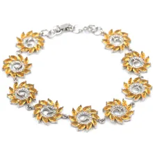 22x17 мм элегантный 117,8 г создан Золотой Цитрин CZ подарок для женский серебряный браслет 7-8,0 дюймов