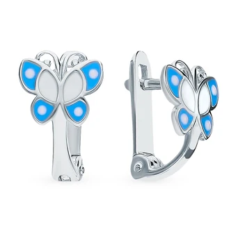 

Silver earrings with enamel sunlight sample 925