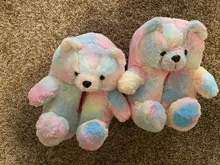 Zapatillas de casa afelpadas de oso de peluche para mujer, calzado para estar en casa, marrón, suave, antideslizante, de piel sintética, bonitas y esponjosas, Zapatillas de casa, cálido para invierno