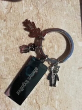 Vnox-Llavero de acero inoxidable personalizable con Nombre de mascota para niños, llavero de amor familiar personalizable para papá, mamá, familia, regalos DIY